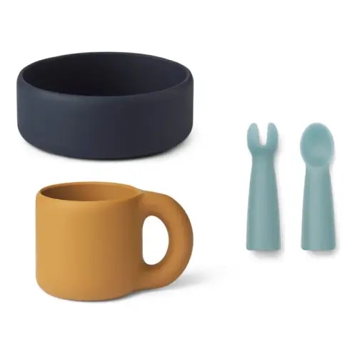 Liewood - Lise Tableware Set - 4 Pieces - Blue | Smallable