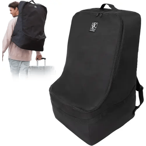 J.L. Childress Padded Backpack Car Seat Bag - Travel Bag for Airplane, Fits Most Baby & Infant Car Seats, Boosters, & Carriers, Airport Accessories for Gate Check or Baggage Check - Ultimate, Black
