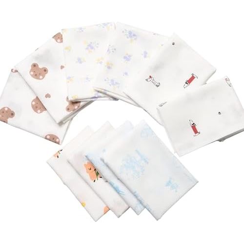 Arumary 10PACK 100% Cotton Baby, Kid and Women Handkerchiefs – Made in Korea (White Farm Land)