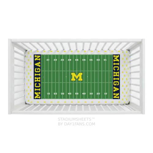 Day1Fans.com Michigan Wolverines StadiumSheets™ Crib Sheets - Michigan Wolverines StadiumSheets™ Crib Sheets
