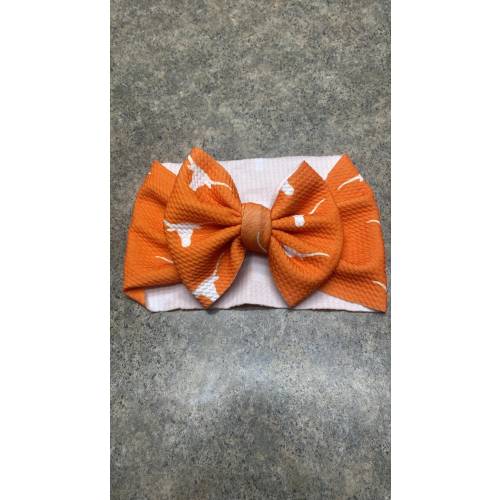 Texas Longhorn Bow headwrap for baby