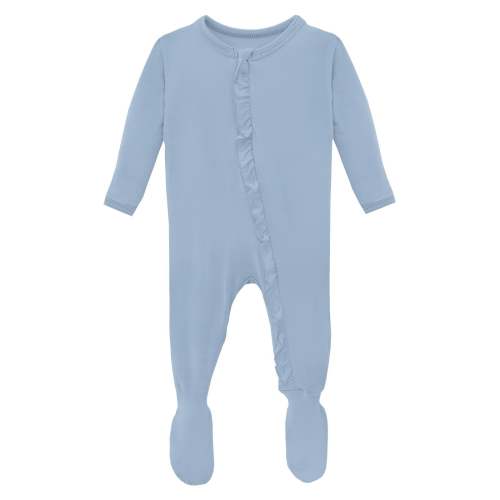 Classic Ruffle Footie with 2 Way Zipper pond