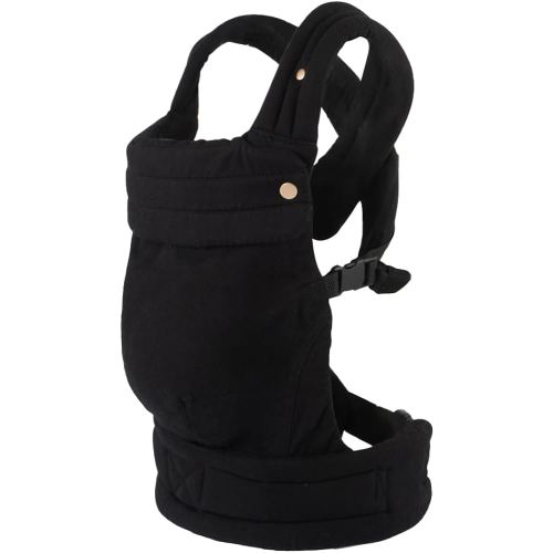 Ergonomic Baby Carrier Newborn to Toddler, Lightweight & Breathable Cotton Infant Carrier for Hands Free Comfort (Black)