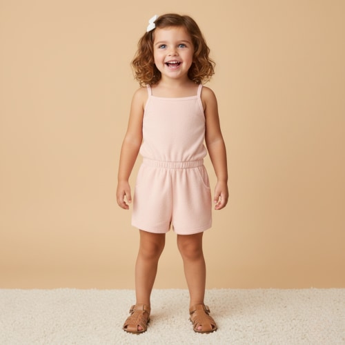 Organic Tank Romper - Blush