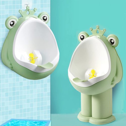 Xeehwb Frog Pee Training,Potty Training Urinal for Boys Kids Toddler Standing Urinal Wall-Mounted Toilet with Funny Aiming Target,green