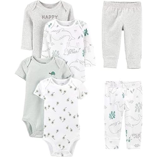 Amazon.com: Simple Joys by Carter's Unisex Babies' 6-Piece Bodysuits (Short and Long Sleeve) and Pants Set : Clothing, Shoes & Jewelry