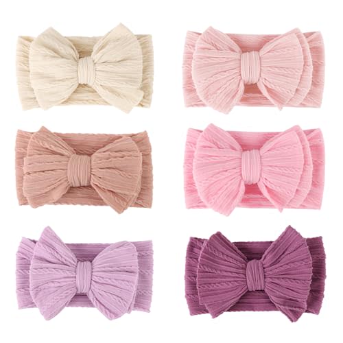 AQOKKA Baby Bows Headbands Nylon Baby Girl Headbands Soft Handmade Hairbands Toddler Hair Accessories for Girls Baby Newborn Infant Kids