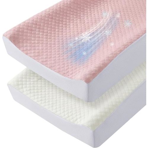 Changing Pad Cover 3D Cooling Minky Dot Changing Table Cover, Breathable Diaper Changing Pad Sheets for Girl Boy 2 Pack