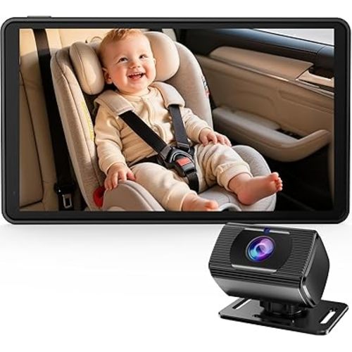 Baby Car Camera 7.2-Inch Monitor: 1080P HD Rear Facing Infant Backseat Camera with Night Vision 360° Rotation Wide Angle USB Plug & Play Anti-Glare Screen for Safe Driving by Rohent -F25
