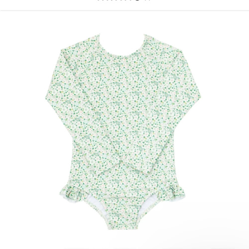 girls sea marsh floral rashguard one piece – minnow