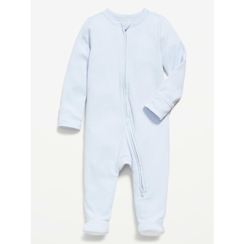Ribbed 2-Way-Zip Sleep & Play Footed One-Piece for Baby