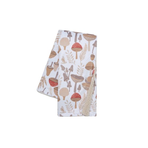 Mushroom Meadow Soft White/Taupe Luxury Baby Blanket