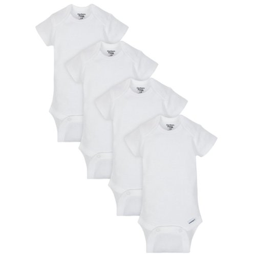 Gerber Baby Boys & Girls Short Sleeve Bodysuit, 4 Pack, Preemie-24 Months