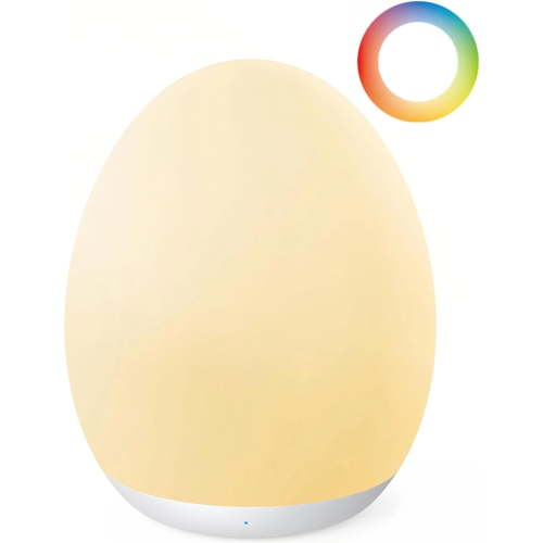 Night Light for Kids, Baby Night Light with 7 Colors Changing Mode & Stepless Dimming, Nursery Night Light BPA Free,Rechargeable Egg Night Light for Breastfeeding 1h Timer & Touch Control