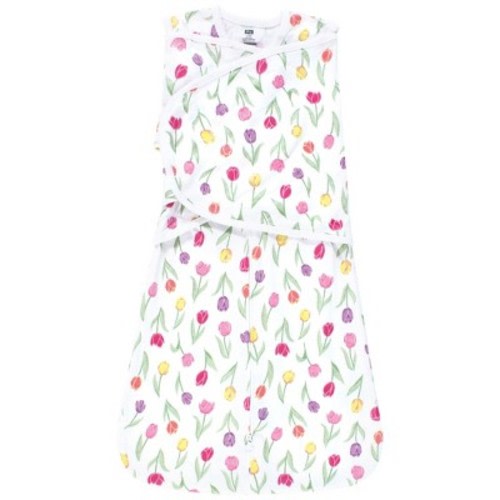 Hudson Baby Infant Girl Convertible Swaddle Sleep Sack, Spring Tulips, 0-3 Months