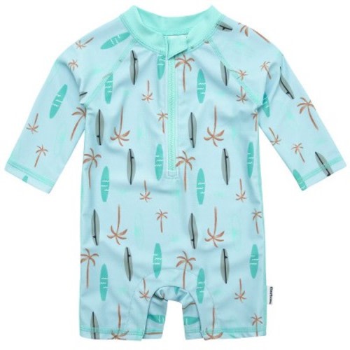 Gerber Baby Boys' Long Sleeved Rashguard One Piece Swimsuit - Surfboard - 3-6M