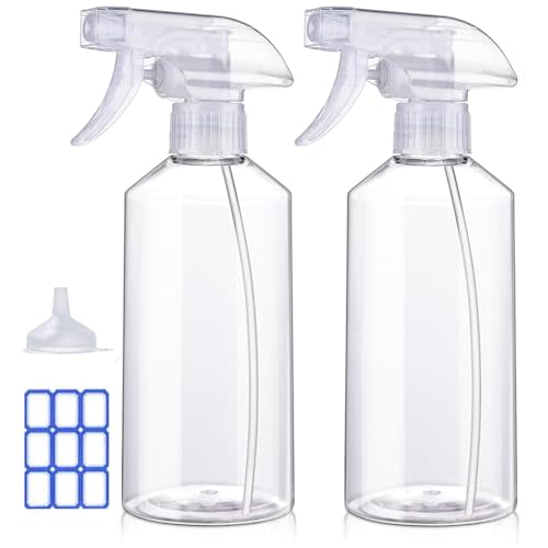 JohnBee Spray Bottles - 16.9oz/2Pack - Premium Adjustable Spray Bottles for Cleaning - No Leak And Clog Mister Spray Bottle - Spray Bottle For Hair, Plants, Pet, Vinegar, And Rubbing Alcohol Reagent