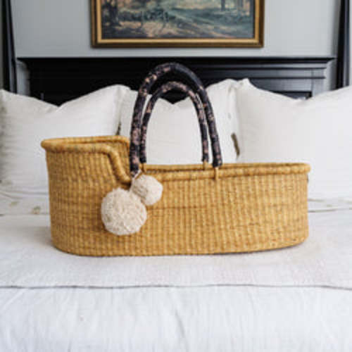 Charcoal Handle Moses Basket