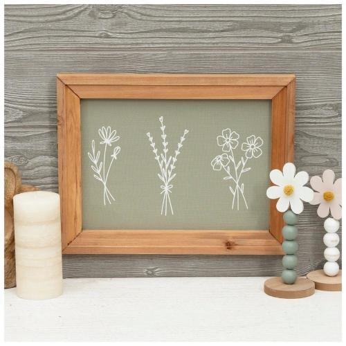 White Botanicals Wood Wall Decor