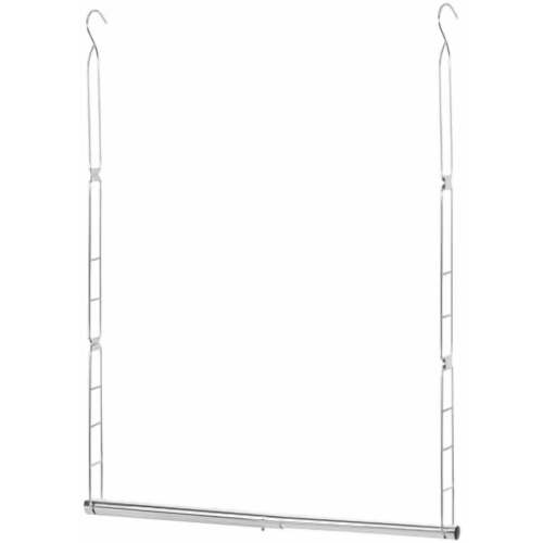 Hanging Closet Rod, Adjustable Width and Height Closet Hanging Organizer, Space-Saving Clothes Hanging Bar, Closet Extender Hanging Rod Double Closet Hanging Rod, 1 Pack Chrome