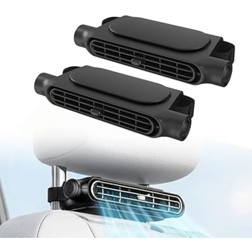 2Pack Car Seat Back Fan, Dual Airflow Bladeless Cooling Fan For Baby Rear Facing, 3-speed Quiet USB Backseat Headrest Fan Fits SUV Sedan Trucks, Keeps Driver, Passengers, Kids & Pets Cool