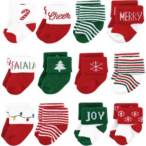 Hudson Baby Basics Unisex Baby Cozy Terry Baby Sock 12-Pack