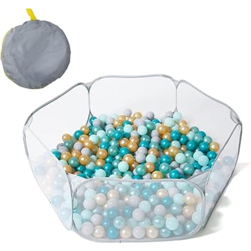 STARBOLO Gray Kids Ball Pit, Children Toy Ball Play Pool Foldable Play Tent for Kids Girls Boys Indoor and Outdoor, Balls Not Included.
