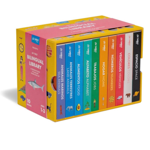 My First Bilingual Library: A Spanish-English Vocabulary Board Book Set of Colors, Numbers, Animals, ABCs, and More (Si Sabo Kids)