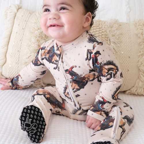 COWBOY Footie Zippered One Piece Pookie Jamas