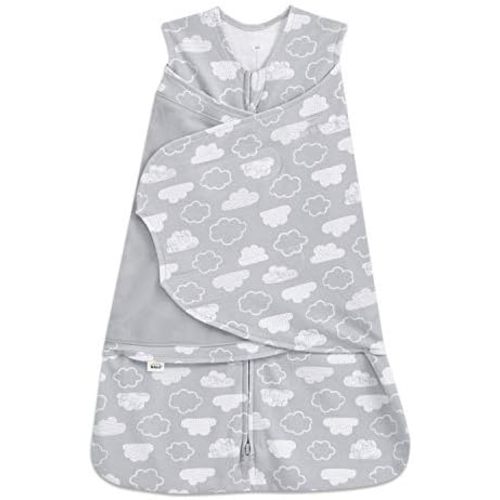 HALO 100% Cotton Sleepsack Swaddle, 3-Way Adjustable Wearable Blanket, TOG 1.5, Clouds, Small, 3-6 Months