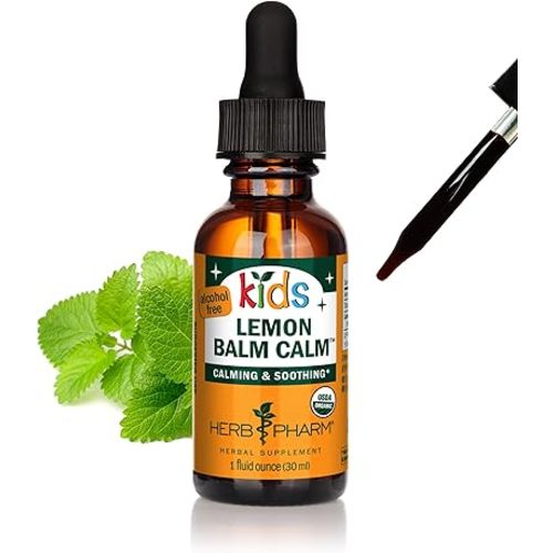 Herb Pharm Kids Certified-Organic Alcohol-Free Lemon Balm Calm Liquid Extract, 1 Ounce (GLKLEMON01)