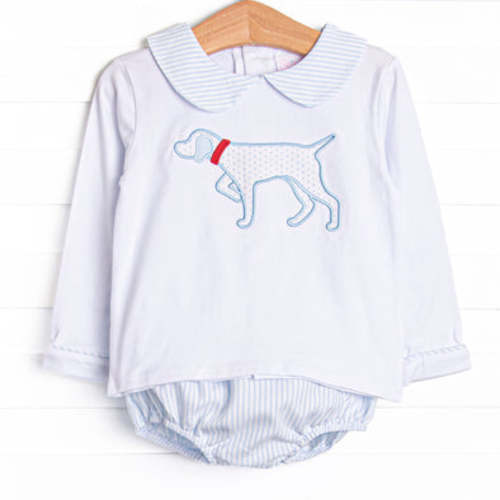 Pinstripe Pal Applique Diaper Set, Blue – Stitchy Fish