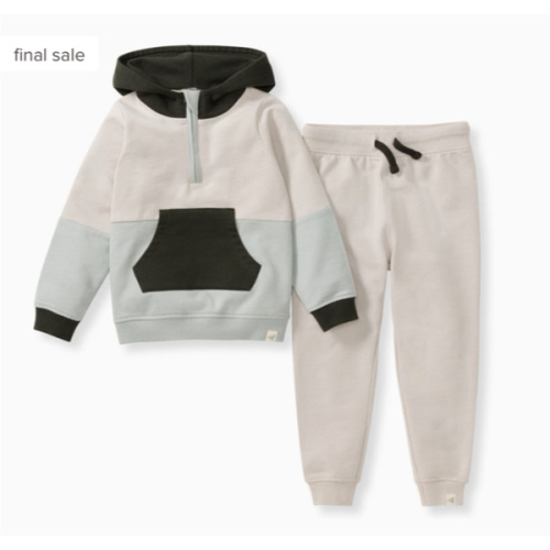Color Blocked Sweatshirt & Pants Set - Bobcat