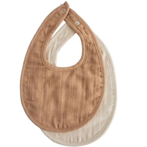 Muslin Bib Tan/Fog One Size