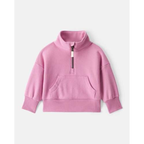 Baby Girl DayDream Fleece Long-Sleeve Quarter-Zip Pullover Sweatshirt - Pink | Carter's