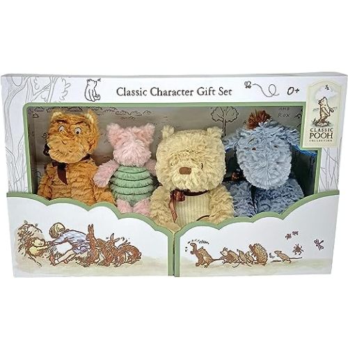KIDS PREFERRED Disney Baby Classic Winnie The Pooh and Friends 4 Piece Plush Collector Set Stuffed Animals