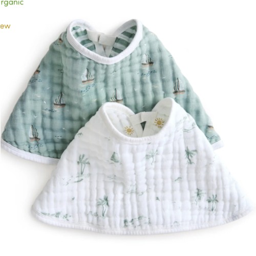 aden + anais Organic Cotton Muslin Oversized Burpy Bib in Sailing Seas