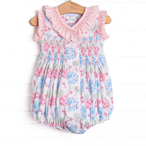 Bleu: Briar Smocked Bubble, Pink Hydrangea – Stitchy Fish