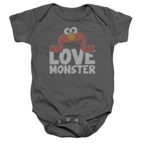 Sesame Street Love Monster Baby Onesie T-Shirt Charcoal