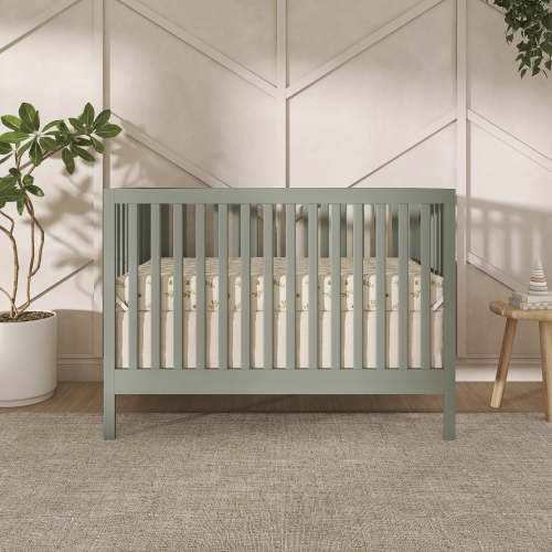Dream On Me Synergy MOD 5-in-1 Convertible Crib, Converts from Baby Crib to Toddler Bed, Day Bed, Kids Bed and Full Size Bed, Three Adjustable Mattress Height Positions, Meadow Green