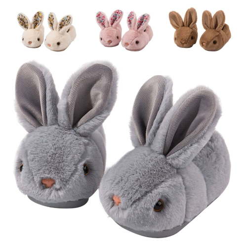 Sogetch Toddler Boys Girls Cute Bunny Slippers Kids Warm Fuzzy Bedroom House Shoes