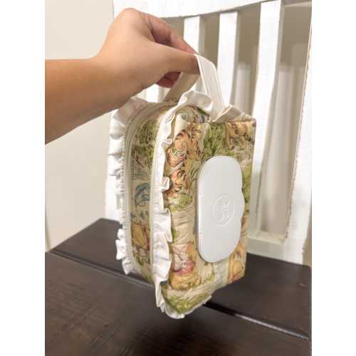 Custom Diaper and Wipe Pouch | Baby Wipes Pouch with Double Zipper | Ruffled Wipe and Diaper Bag