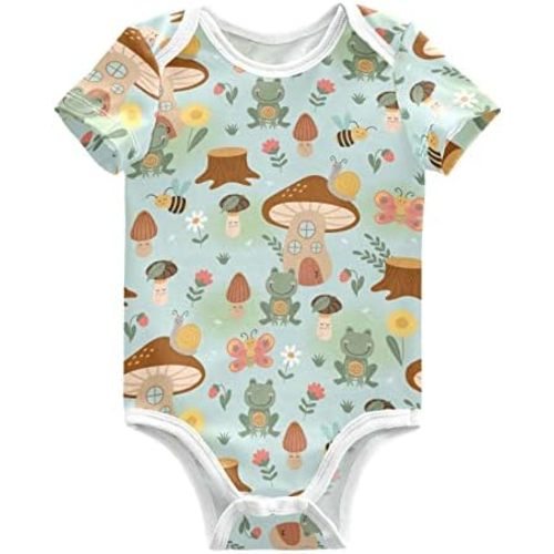 vvfelixl Baby Bodysuits Short Sleeve Cotton Baby Clothes For Boys Funny Baby Suits For Girls 0-24 Months