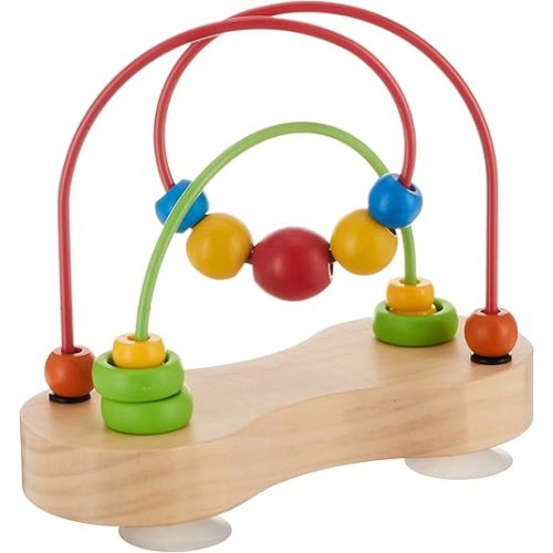 Hape Double Bubble Wooden Bead Maze | Award Winning Educational Wire Roller Coaster Sorting Puzzle Early Development Toy for Babies and Toddlers