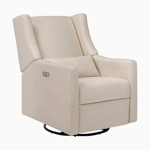 babyletto Kiwi Electronic Recliner and Swivel Glider - Performance Beach Eco Weave