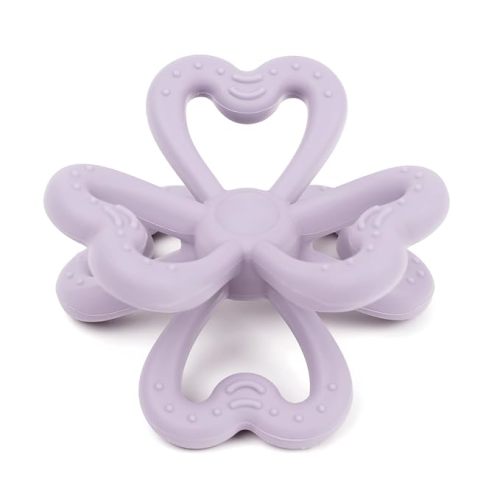 Haakaa Silicone Clover Teether - Food Grade Silicone Teething Toys for Babies 3-6 Months 6-12 Months, Soft & Easy Hold Chew Toy for Infant, BPA Free (Lavender)