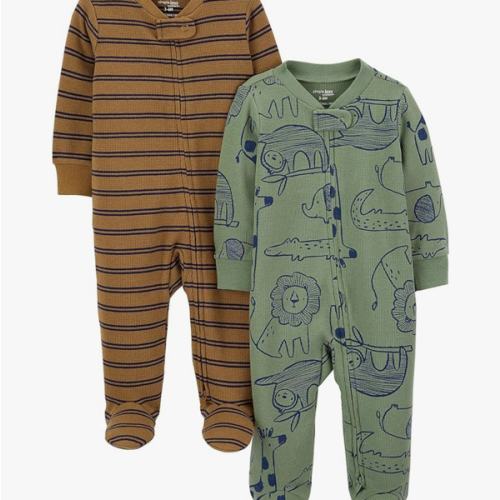 Simple Joys by Carter's baby-boys 2-pack 2-way Zip Cotton Footed Sleep and Play