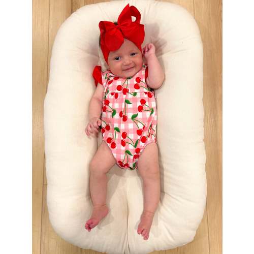 CHERRY CUTE FLUTTER BUBBLE ROMPER