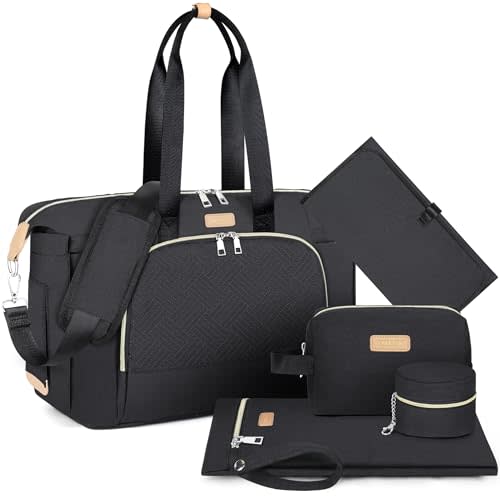 ITIEZY Diaper Bag Tote for Baby - Large Mommy Bag with Portable Changing Pad Pacifier Case, Hospital Bags Travel Baby Bag
