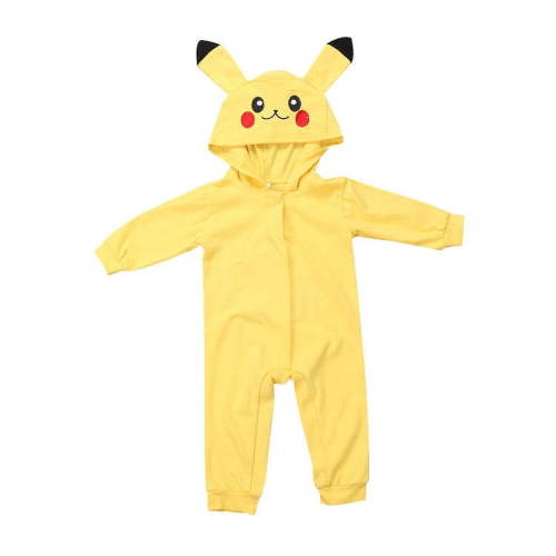 Pokomon Pikachu Newborn Baby Romper Infant Long Sleeve Cartoon One-Piece Outfits Sleep and Play Jumpsuits